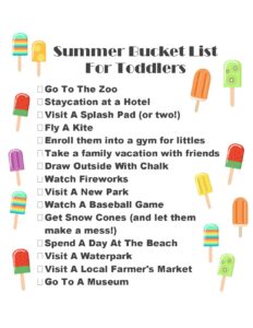 Summer Bucket List For Toddlers