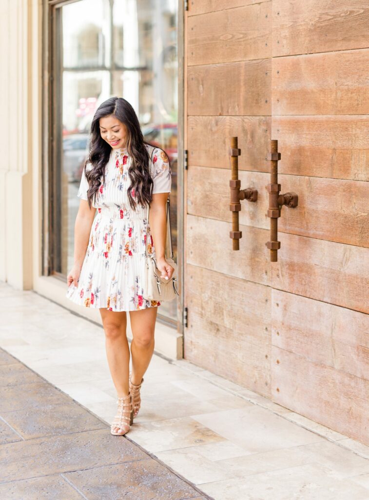 pleated-floral-dress