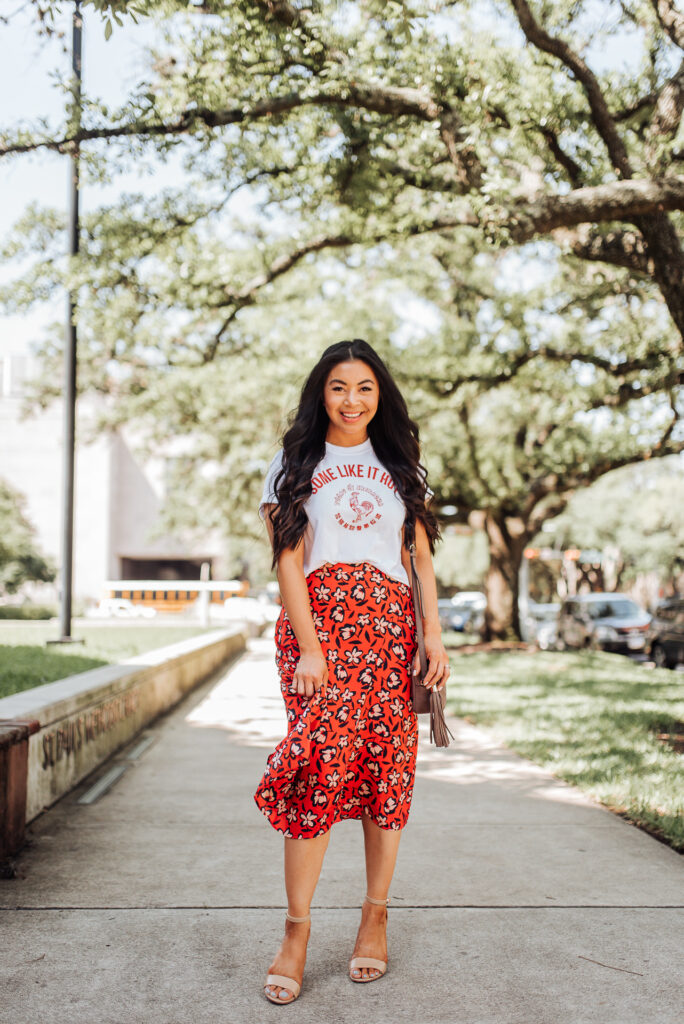 red-midi-skirt