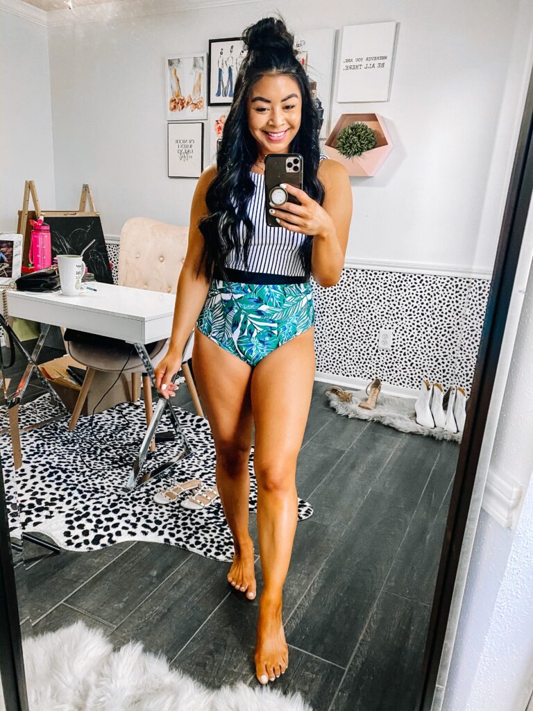 mix-print-one-piece-swimsuit