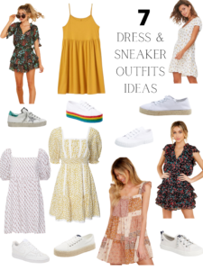 how to style a dress with sneakers