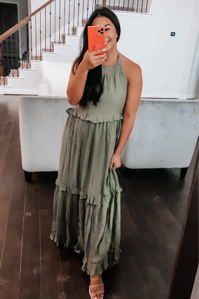 olive maxi dress