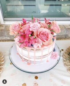 floral baby shower cake