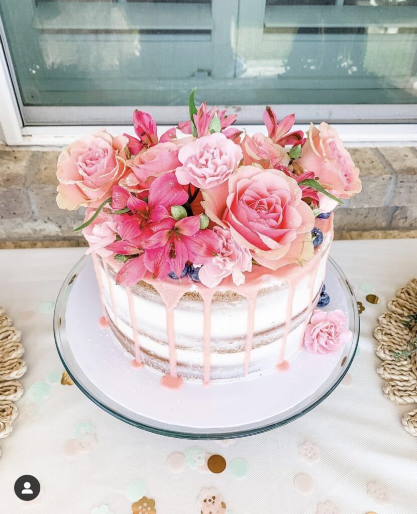 floral baby shower cake