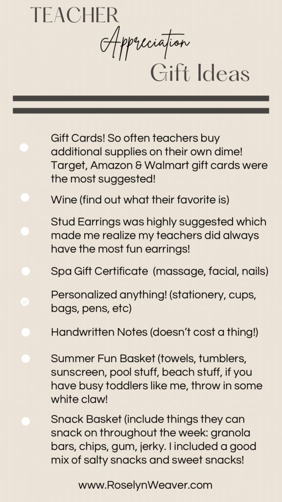 teacher appreciation gift ideas