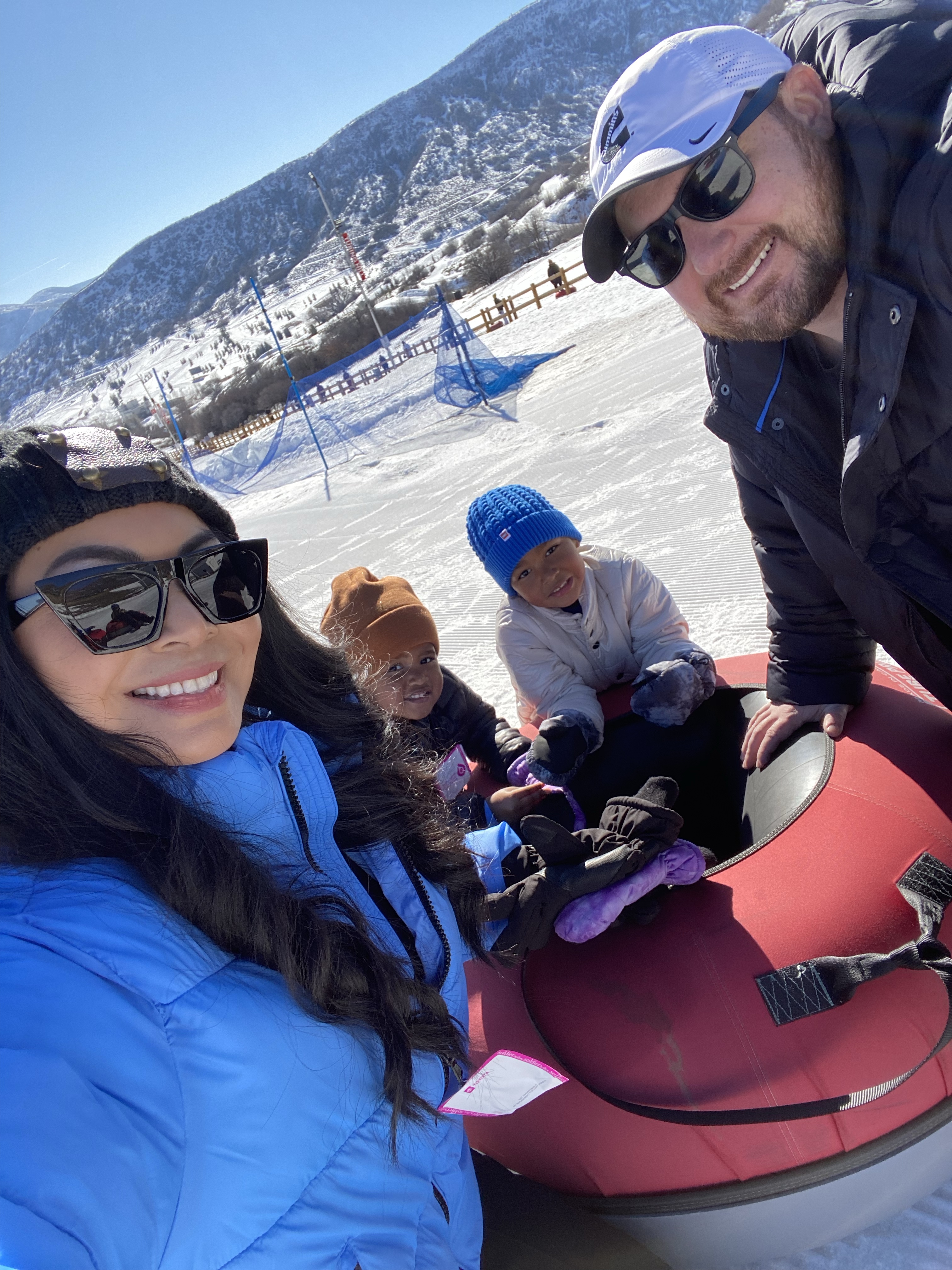 snow tubing with toddlers
