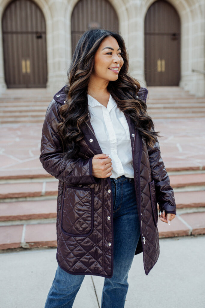 long quilted jacket