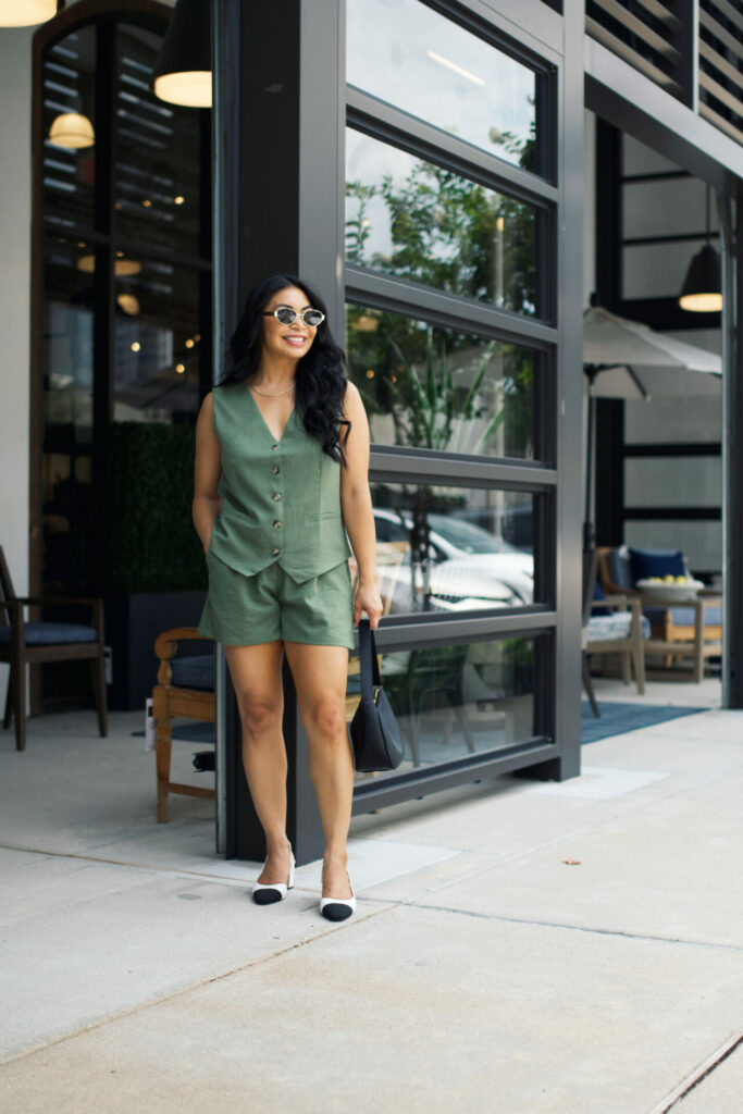 olive color outfit