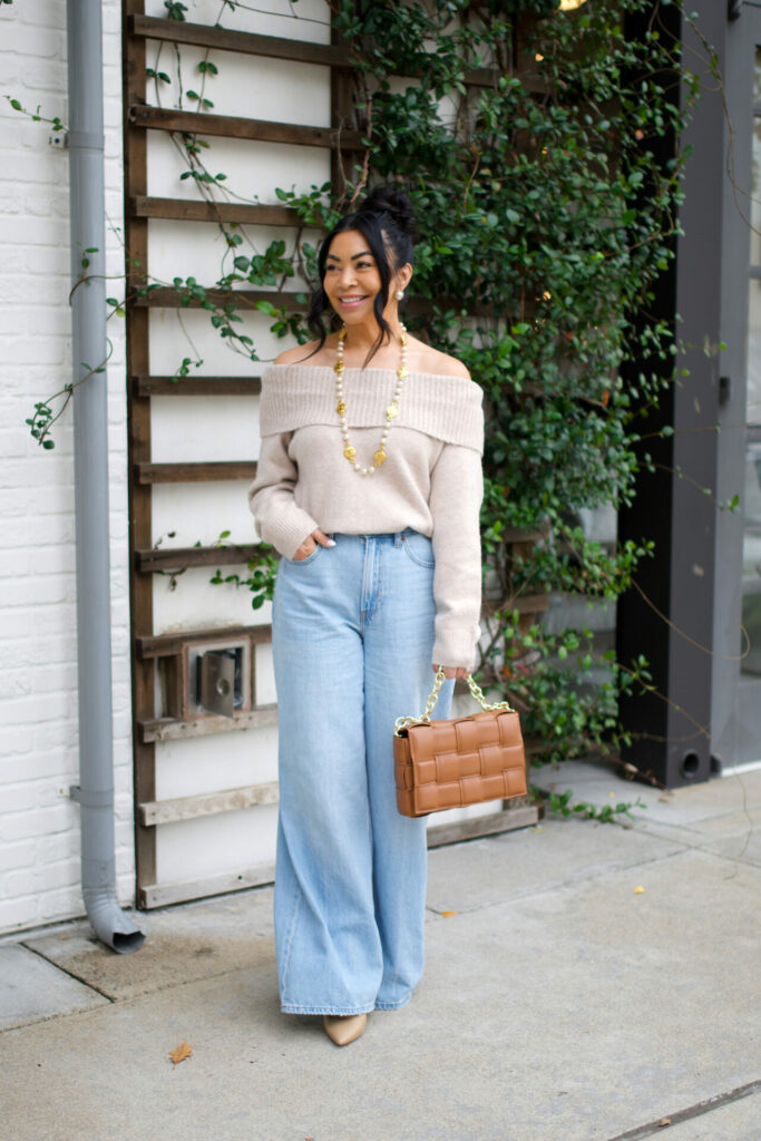 how to wear wide leg jeans